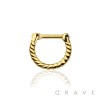 ENGRAVED ROPE SWIRL FILIGREE SEPTUM HINGED CLICKER